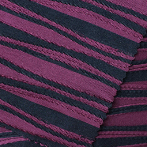 Dark Purple Horizontal-Stripe Jacquard, Polyester