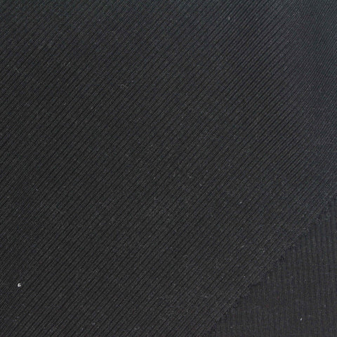 Tencel Lyocell Stretch Rib Knit Fabric, 230 gsm, 150 cm — Black