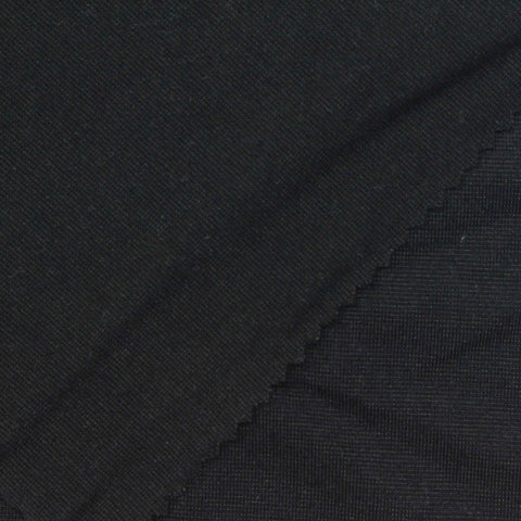 Acrylic Viscose Blend Stretch Jersey Knit Fabric, 196 gsm, 170 cm — Black