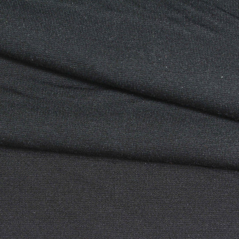 Polyester Stretch Ponte Knit Fabric, 310 gsm, 150 cm — Black, ref EF-264133