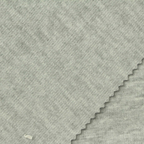 Light Grey Marl Rib Knit, Poly-Cotton, 280 gsm, 160 cm