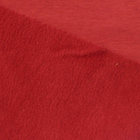Polyester Cotton Fleece Fabric, 350 gsm, 160 cm — Red