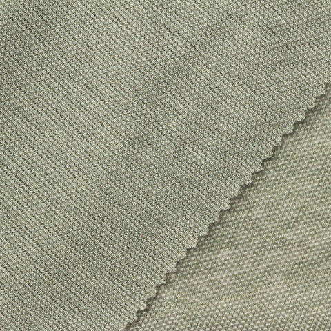 Light Green Marl Piqué Knit, Linen-Poly