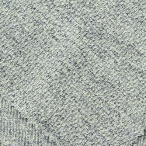 Light Grey Marl Rib Knit, Poly-Cotton, 365 gsm