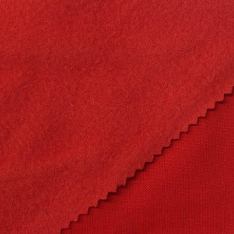 Brushed Polyester Cotton Knit Fabric, 330 gsm, 170 cm — Red