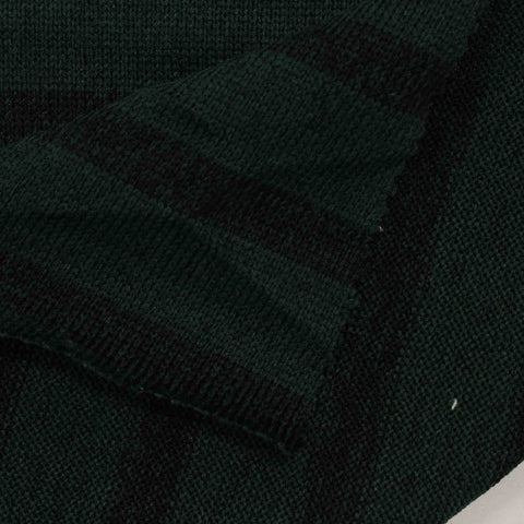 Dark Green Horizontal-Stripe Jersey Knit, Poly-Cotton