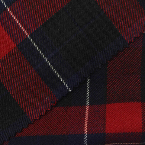 Red Plaid Woven, Poly-Viscose, 200 gsm