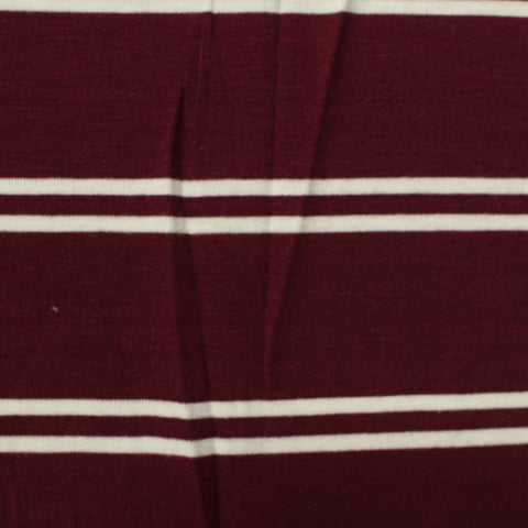 Burgundy Horizontal-Stripe Rib Knit, Viscose