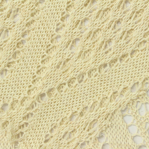 Light Cream Openwork Pointelle Knit, Poly-Cotton