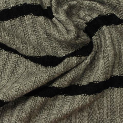 Black Stripes Rib Knit