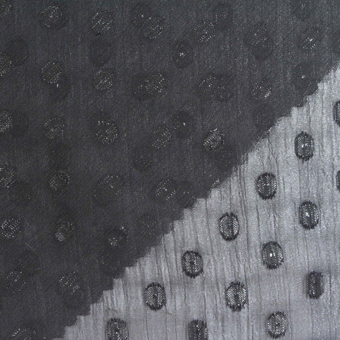 Dark Grey Dots Chiffon, Polyester
