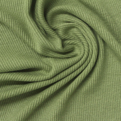 Viscose Stretch Rib Knit Fabric, 263 gsm, 125 cm — Green