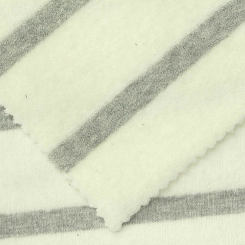 Grey Horizontal-Stripe Knit, Poly-Viscose, 330 gsm