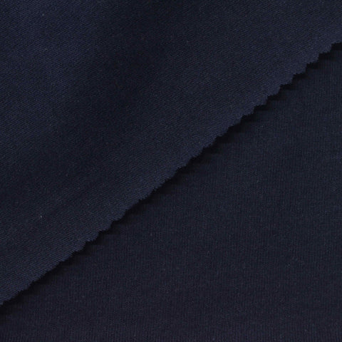 Cotton Stretch Jersey Knit Fabric, 220 gsm, 155 cm — Navy