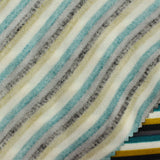 White Horizontal-Stripe Interlock Knit, Poly-Viscose, 215 gsm — photo 1