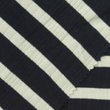 Navy Horizontal-Stripe Rib Knit, Cotton-Viscose — photo 1