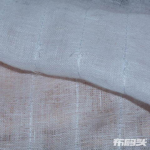 White Vertical-Stripe Knit, Polyester, 150 gsm
