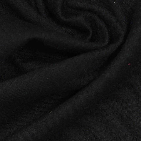 Striped Polyester Viscose Stretch Crepe Fabric, 210 gsm, 157 cm — Black