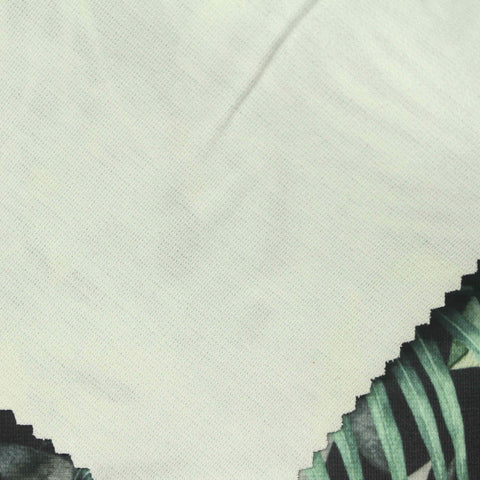 Green Tropical-Leaf Ponte Knit, Polyester