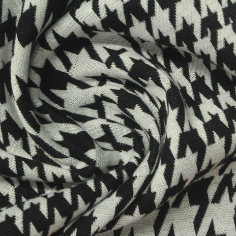 Black Houndstooth Jacquard, Poly-Viscose, 280 gsm, 160 cm, ref EF-269370