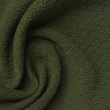 Dark Green Tone-on-Tone Interlock Knit, Polyester — photo 1