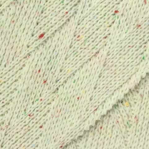 Cream Marl Pointelle Knit, Polyester, 420 gsm