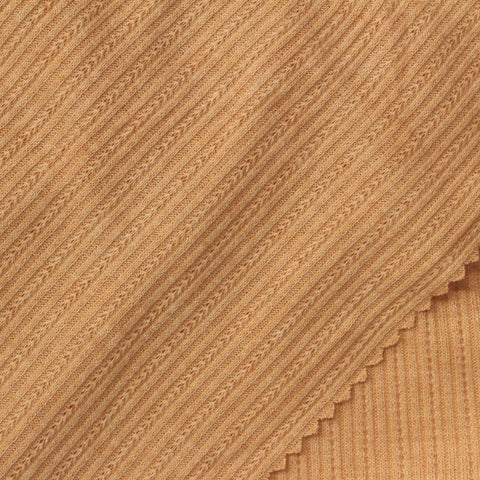 Camel Ribbed Rib Knit, Poly-Viscose