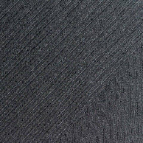 Charcoal Rib Knit, Poly-Viscose
