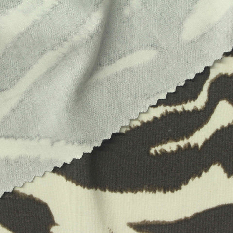 Dark Brown Zebra Jersey Knit, Viscose
