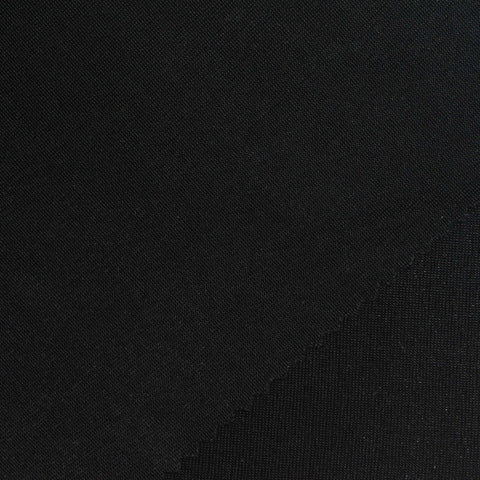 Acetate Stretch Rib Knit Fabric, 250 gsm, 142 cm — Black