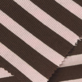 Brown Horizontal-Stripe Rib Knit, Cotton — photo 1