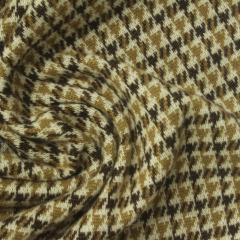 Brown Houndstooth Jacquard, Polyester, 234 gsm