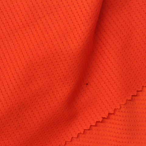 Polyester Stretch Birdseye Knit Fabric, 160 gsm, 155 cm — Orange