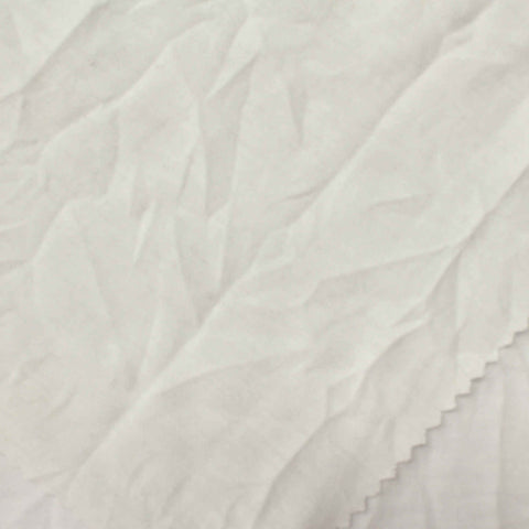 100% Polyester Plissé Fabric, 130 gsm, 150 cm — White