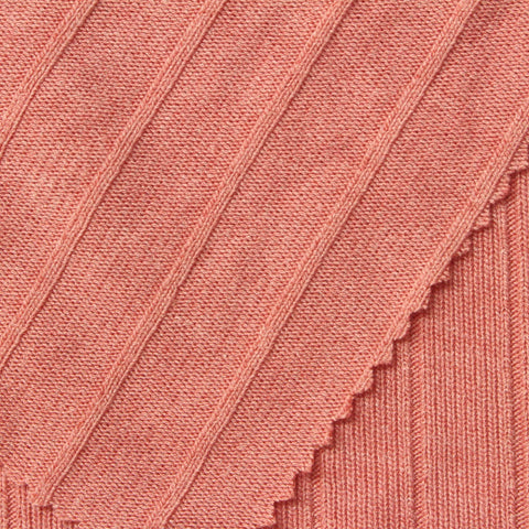 Polyester Viscose Stretch Rib Knit Fabric, 215 gsm, 145 cm — Pink