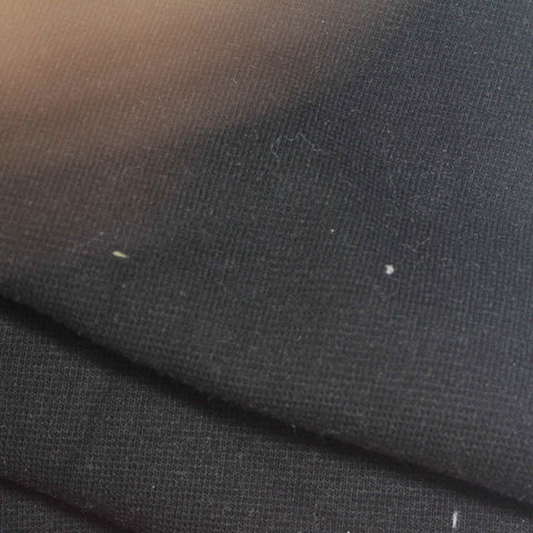 Polyester Viscose Stretch Rib Knit Fabric, 550 gsm, 168 cm — Black