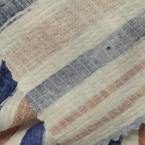 Blue Vertical-Stripe Crepe, Polyester, 163 gsm