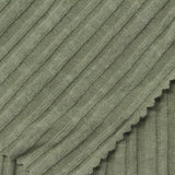 Brushed Polyester Viscose Stretch Rib Knit Fabric, 268 gsm, 157 cm — Green — photo 1