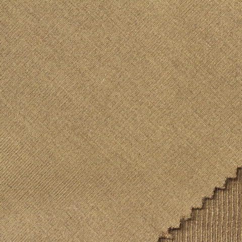 Brown Marl Rib Knit, Poly-Viscose, 420 gsm