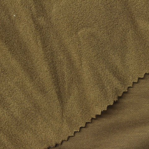 Polyester Cotton Velvet Fabric, 340 gsm, 155 cm — Khaki