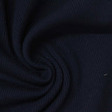Cotton Stretch Rib Knit Fabric, 365 gsm, 115 cm — Navy — photo 1