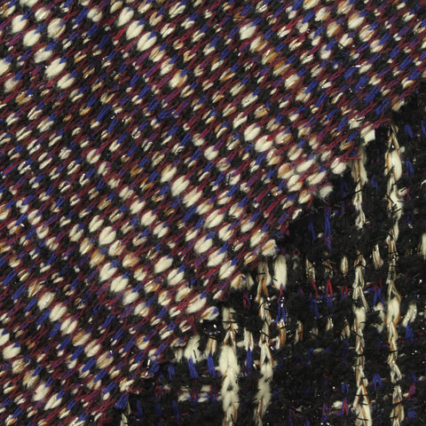 Black Plaid Bouclé, Poly-Cotton, 445 gsm