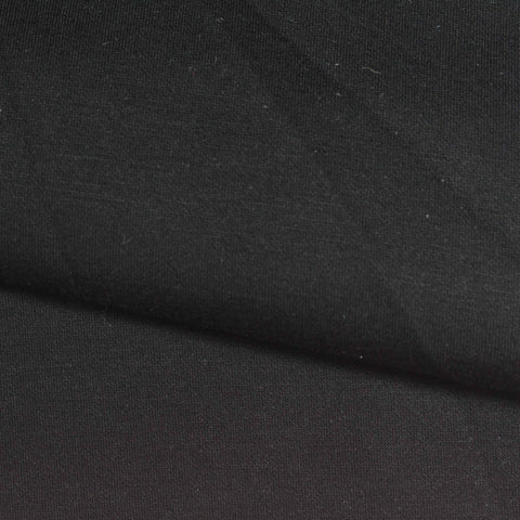 Polyester Viscose Stretch Scuba Knit Fabric, 350 gsm, 160 cm — Black, ref EF-264319