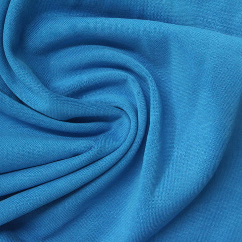 Modal Polyester Stretch Jersey Knit Fabric, 228 gsm, 166 cm — Blue