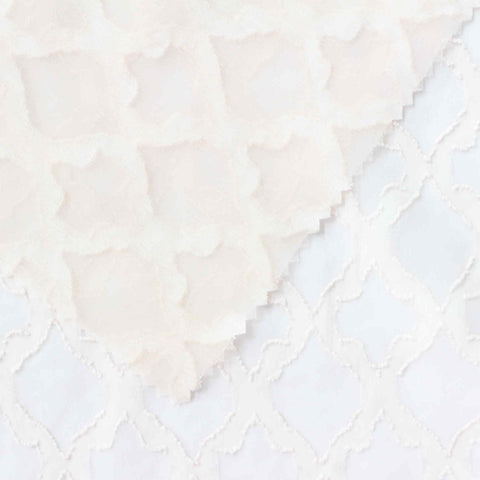 White Tone-on-Tone Chiffon, Polyester, 64 gsm