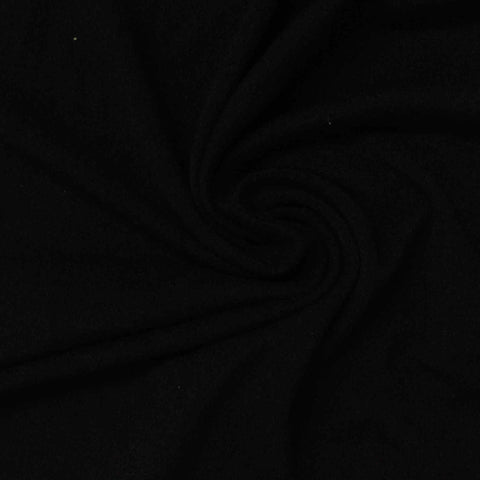 Brushed Polyester Stretch ITY Knit Fabric, 215 gsm, 160 cm — Black