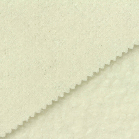 100% Polyester Sherpa Fleece Fabric, 350 gsm, 165 cm — Beige