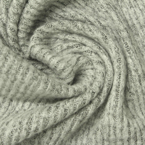Sage Heather Rib Knit, Viscose-Poly
