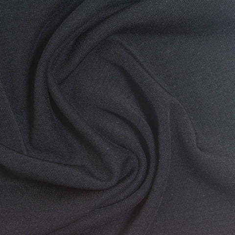 Tencel Lyocell Stretch Interlock Knit Fabric, 260 gsm, 175 cm — Black