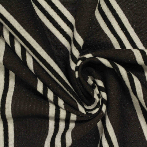 Dark Brown Vertical-Stripe Jersey Knit, Polyester